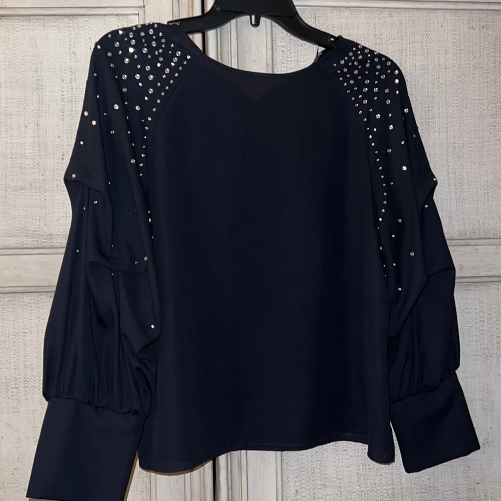 Zara dark navy crystal shirt size m